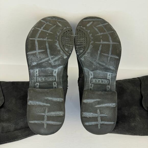 ESPRIT | Gray Knee High Faux Leather Buckle "Rory" Boots | Women's 9M - Picture 12 of 12